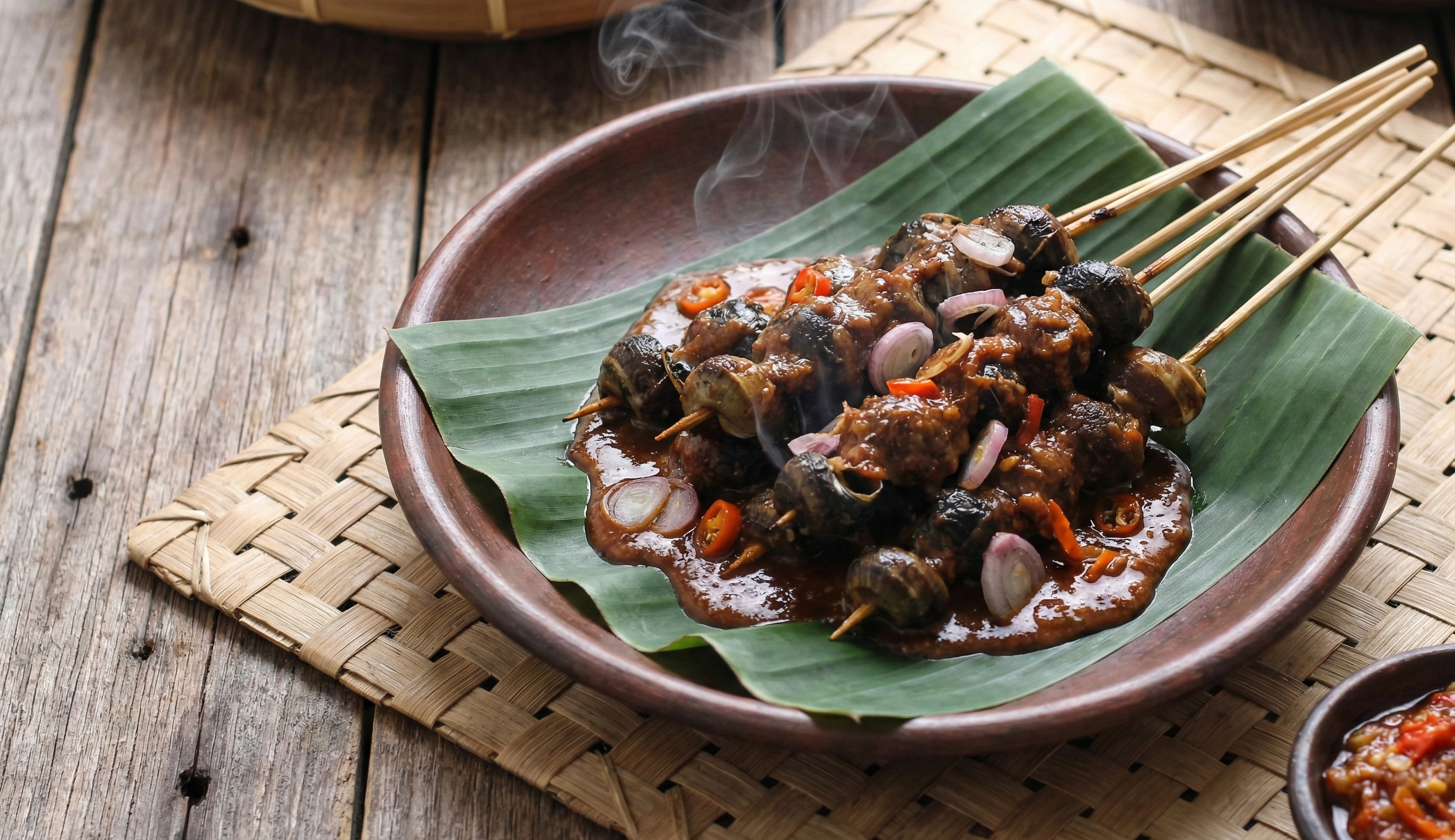 Sate Keong Pecel Mintul yang lezat